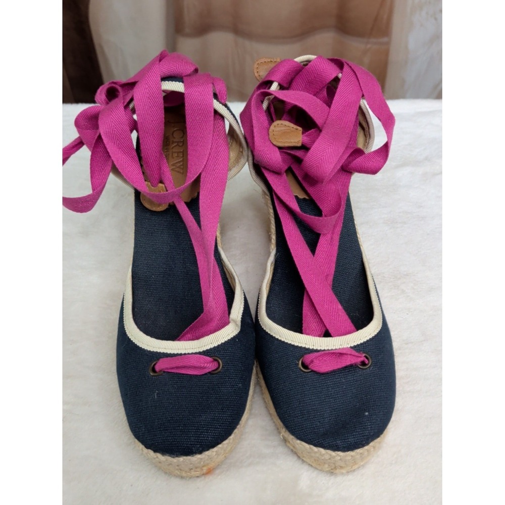 J Crew Navy Espadrilles Wedge
